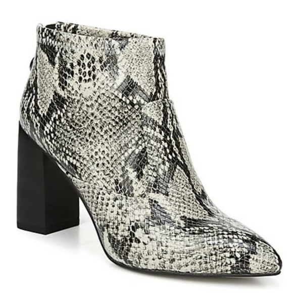 Franco Sarto Kortney Leather Snakeskin Print Block Heel Ankle Bootie Size 7.5 - Picture 9 of 12